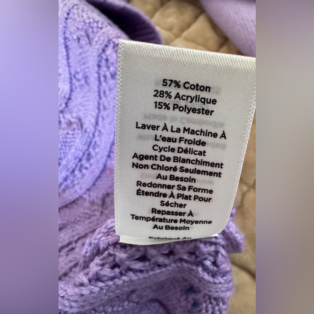 Talbots Women’s Medium Lavender Cable Knit Sweater NWT Cottagecore Cozy Chic - Picture 8 of 11